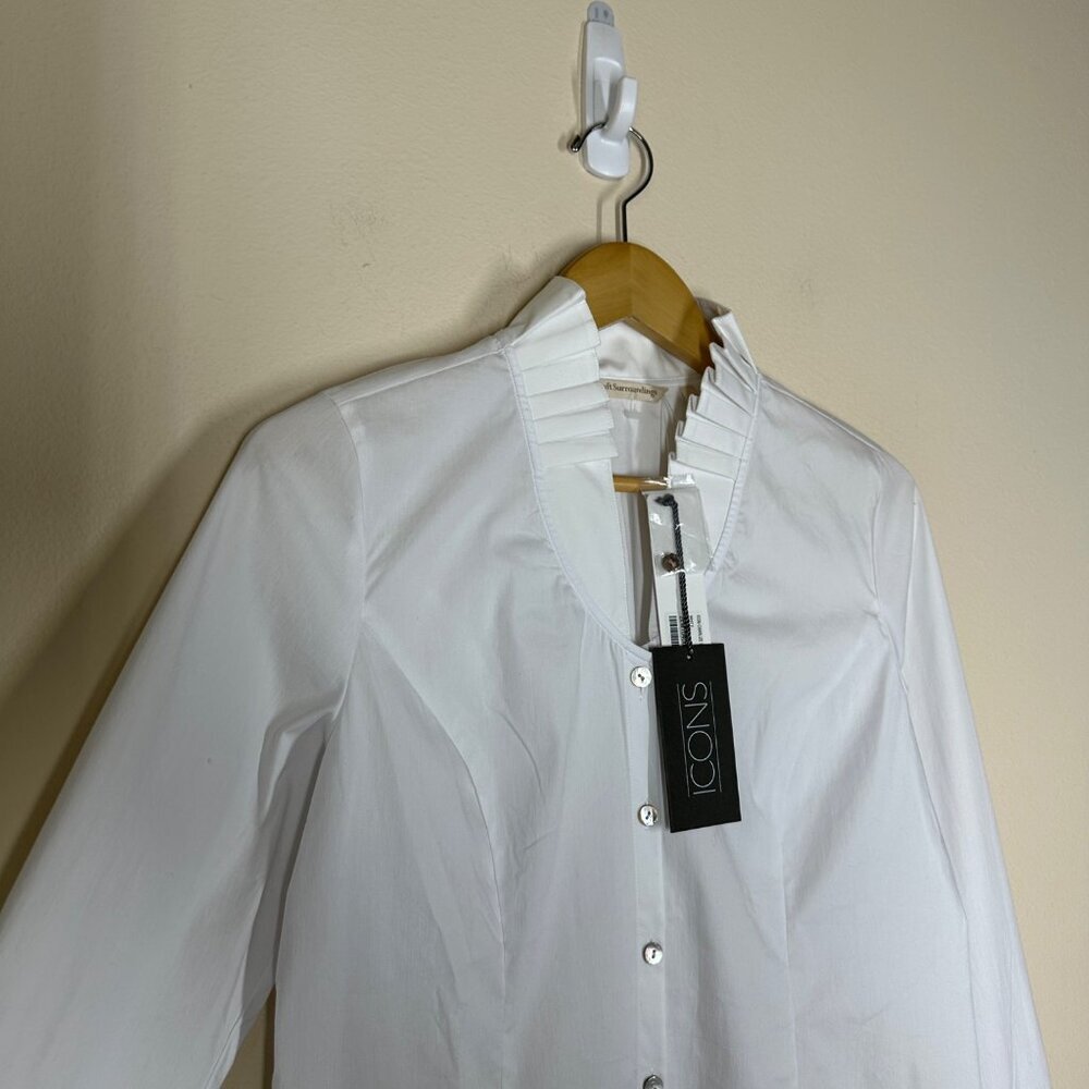 Soft Surroundings Icon Charlize Shirt Womens Size S Old Money Timeless Classic - Picture 3 of 8